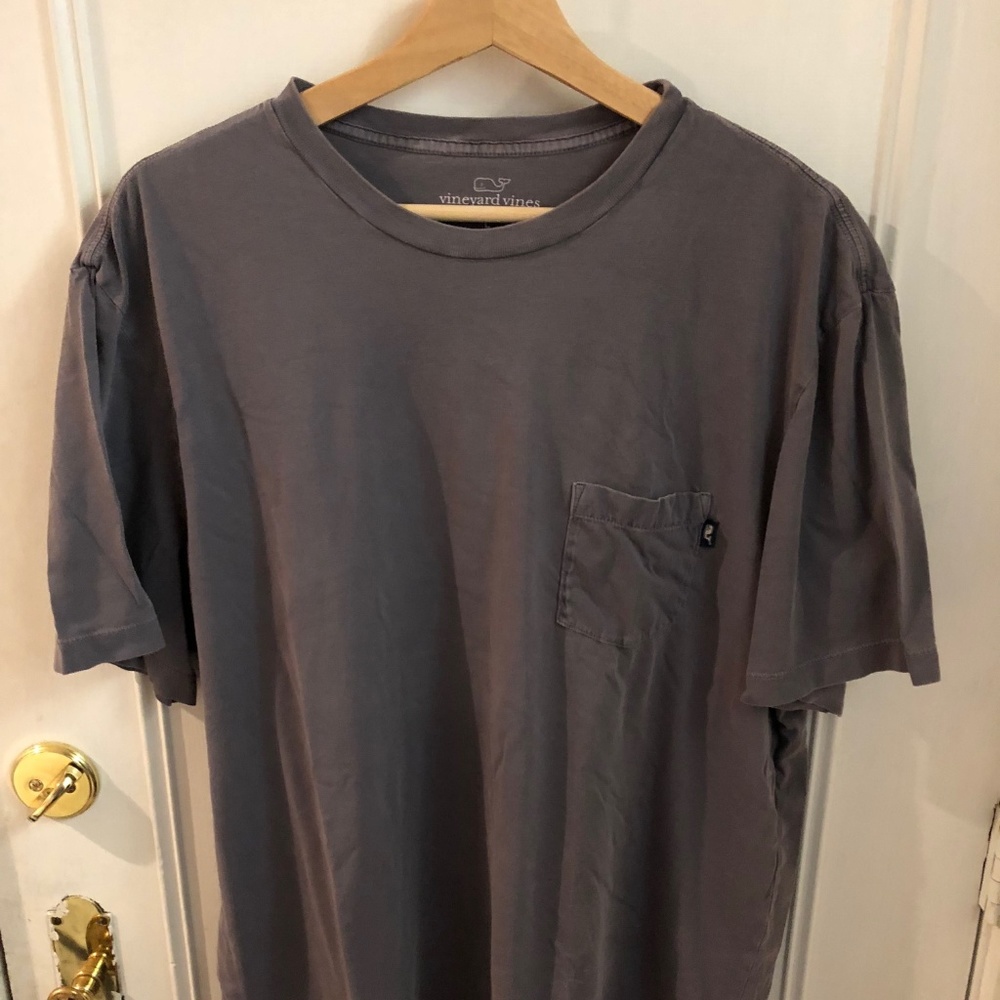 Grey Vineyard Vines Cotton Pocket T-Shirt